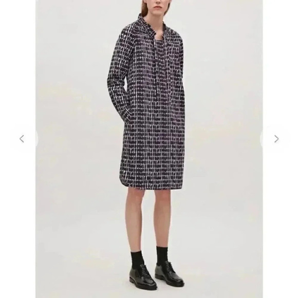 COS Printed‎ Dress With Neck Tie - Picture 1 of 13